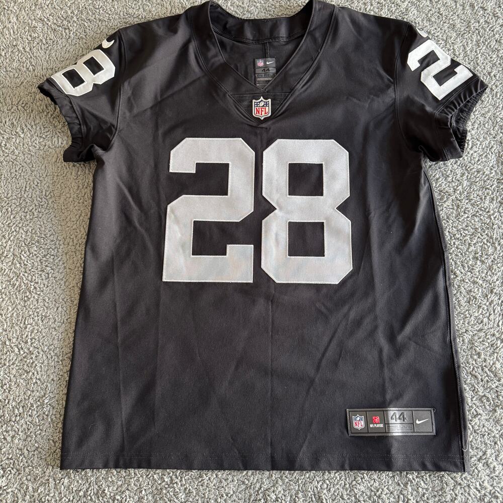 Nike Elite NFL Las Vegas Raiders Josh Jacobs Black #28 Home Jersey Men's XL 44